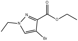 4-溴-1-乙基吡唑-3-羧酸乙酯 结构式