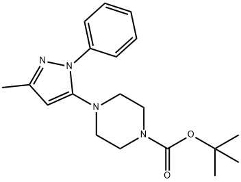 1-Piperazinecarboxylic acid, 4-(3-Methyl-1-phenyl-1H-pyrazol-5-yl)-, 1,1-diMethylethyl ester Structure