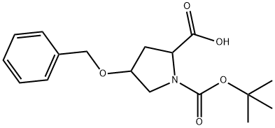 4-Benzyloxy-pyrrolidine-1,2-dicarboxylic acid 1-tert-butyl ester Struktur