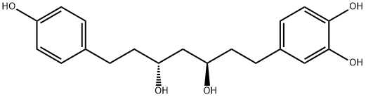 3,5-ジヒドロキシ-1-(3,4-ジヒドロキシフェニル)-7-(4-ヒドロキシフェニル)ヘプタン 化学構造式