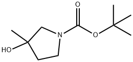 3-ヒドロキシ-3-メチルピロリジン-1-カルボン酸TERT-ブチル 化学構造式