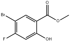 5-ブロモ-4-フルオロ-2-ヒドロキシ安息香酸メチル 化学構造式