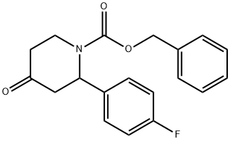 benzyl 2-(4-fluorophenyl)-4-oxopiperidine-1-carboxylate Struktur