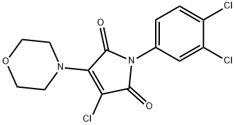 3-クロロ-1-(3,4-ジクロロフェニル)-4-モルホリン-4-イル-1H-ピロール-2,5-ジオン 化学構造式