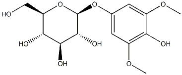 (-)-3,5-二甲氧基-4-羟基苯基 BETA-D-葡萄糖苷 结构式