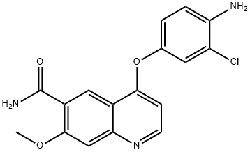  4-(4-amino-3-chlorophenoxy)-7-methoxyquinoline-6-carboxamide Struktur