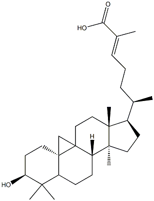 (3BETA,24E)-3-羟基-9,19-环羊毛甾-24-烯-26-酸, 4184-34-3, 结构式