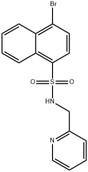 4-bromo-N-(pyridin-2-ylmethyl)naphthalene-1-sulfonamide Struktur