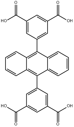 9.10-二(3',5'-二羧基苯 基)蒽 结构式