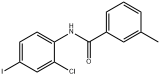 N-(2-クロロ-4-ヨードフェニル)-3-メチルベンズアミド 化学構造式