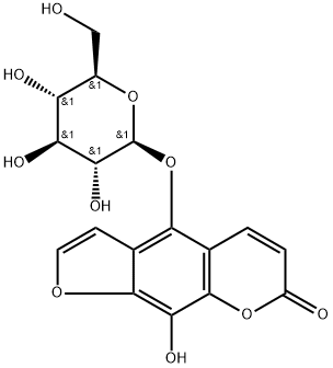 8-Hydroxy-5-O-beta-D-glucopyranosylpsoralen Struktur
