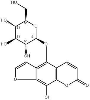 8-Hydroxy-5-O-beta-D-glucopyranosylpsoralen Structure