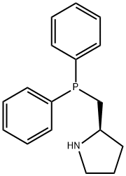 (2R)-2-(ジフェニルホスフィノメチル)ピロリジン 化学構造式