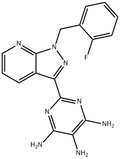 2-[1-(2-Fluorobenzyl)-1H-pyrazolo[3,4-b]pyridin-3-yl]pyriMidine-4,5,6-triaMine Struktur