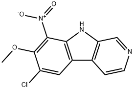 6-chloro-7-Methoxy-8-nitro-9H-pyrido[3,4-b]indole Struktur
