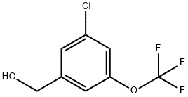 3-クロロ-5-(トリフルオロメトキシ)ベンジルアルコール 化学構造式