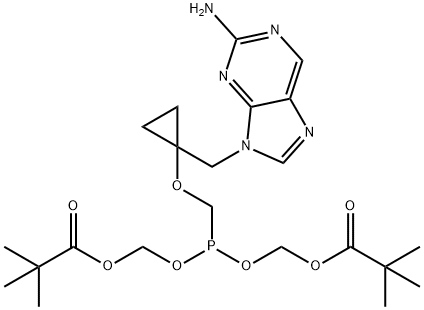 2,2-Dimethylpropanoic acid [[[[1-[(2-amino-9H-purin-9-yl)methyl]cyclopropyl]oxy]methyl]phosphinylidene]bis(oxymethylene) ester Structure