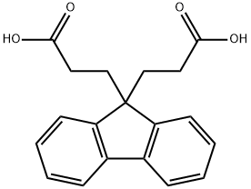 9,9-ビス(2-カルボキシエチル)フルオレン 化学構造式