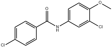 4-クロロ-N-(3-クロロ-4-メトキシフェニル)ベンズアミド 化学構造式