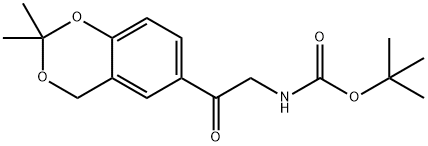 N-(2-(2,2-二甲基-4H-1,3-苯并二恶英-6-基)-2-氧代乙基)氨基甲酸叔丁酯, 452339-71-8, 结构式