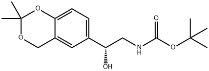 CarbaMic acid, [(2R)-2-(2,2-diMethyl-4H-1,3-benzodioxin-6-yl)-2-hydroxyethyl]-, 1,1-diMethylethyl ester Struktur