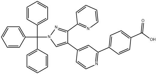 4-(4-(3-(pyridin-2-yl)-1-trityl-1H-pyrazol-4-yl)pyridin-2-yl)benzoic acid Structure