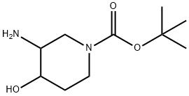 3-氨基-4-羟基哌啶-1-羧酸叔丁酯, 454709-92-3, 结构式