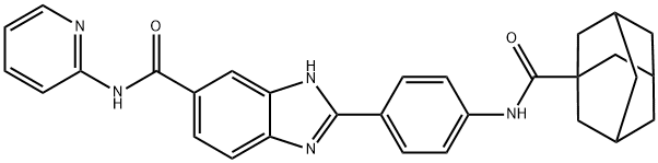 2-[4-(金刚烷-1-基甲酰氨基)苯基]-N-(2-吡啶基)-1H-苯并咪唑-5-甲酰胺, 459805-03-9, 结构式