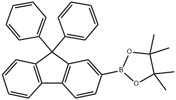 2-(9,9-ジフェニル-9H-フルオレン-2-イル)-4,4,5,5-テトラメチル-1,3,2-ジオキサボロラン 化学構造式