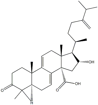 3-オキソ-16α-ヒドロキシ-24-メチレン-5α-ラノスタ-7,9(11)-ジエン-21-酸 化学構造式