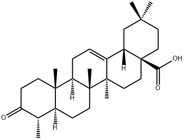 3-氧代-24-去甲齐墩果-12-烯-28-酸, 466-02-4, 结构式