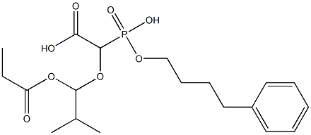 2-(2-Methyl-1-(propionyloxy)propoxy)-2-((4-phenylbutyl)hydrophosphoryl)acetic acid 结构式