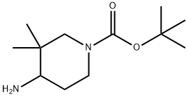 TERT-BUTYL 4-AMINO-3,3-DIMETHYLPIPERIDINE-1-CARBOXYLATE Struktur