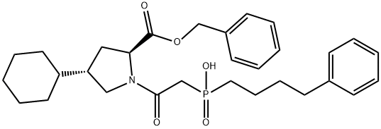 (4S)-4-Cyclohexyl-1-[[hydroxy(4-phenylbutyl)phosphinyl]acetyl]-L-Proline PhenylMethyl Ester,474382-58-6,结构式