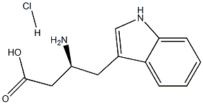 (R)-3-アミノ-4-(1H-インドール-3-イル)ブタン酸塩酸塩 化学構造式