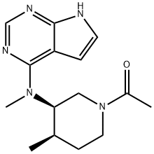 3-PiperidinaMine, 1-acetyl-N,4-diMethyl-N-1H-pyrrolo[2,3-d]pyriMidin-4-yl-, (3R,4R)- (9CI) Struktur