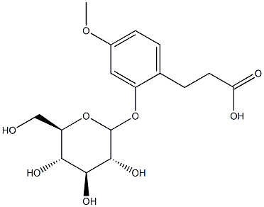 2-O-BETA-D-葡糖基氧基-4-甲氧基苯丙酸 结构式