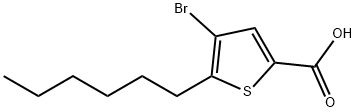 4-溴-5-己基噻吩-2-羧酸, 478166-01-7, 结构式