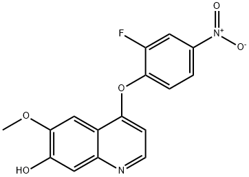 4-(2-fluoro-4-nitro-phenoxy)-6-Methoxy-quinolin-7-ol Struktur