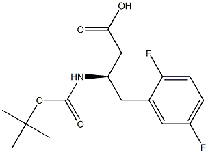 (R)-3-[((叔丁氧基)羰基)氨基]-4-(2,5-二氟苯基)丁酸 结构式