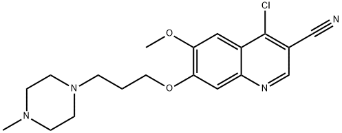 3-Quinolinecarbonitrile,4-chloro-6-Methoxy-7-[3-(4-Methyl-1-piperazinyl)propoxy]- Struktur
