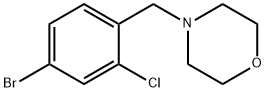 4-(4-ブロモ-2-クロロベンジル)モルホリン 化学構造式