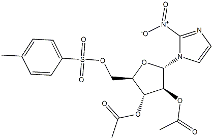 1H-I MIDAZOLE,1-[2,3-DI-O-ACETYL-5-O-[(4-METHYLPHENYL)SULFONYL]-ALPHA-D-ARABINO-FURANOSYL]-2-NITRO-, 494775-35-8, 结构式