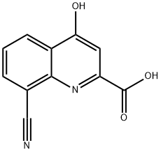 8-Cyano-4-hydroxy-quinoline-2-carboxylic acid Struktur