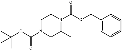 1-benzyl 4-tert-butyl 2-Methylpiperazine-1,4-dicarboxylate 结构式
