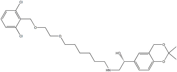 (1R)-2-[[6-[2-[(2,6-Dichlorobenzyl)oxy]ethoxy]hexyl]aMino]-1-(2,2-diMethyl-4H-1,3-benzodioxin-6-yl)ethanol Structure