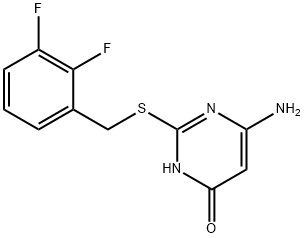 6-AMINO-2-([(2,3-DIFLUOROPHENYL)METHYL]SULFANYL)-3,4-DIHYDROPYRIMIDIN-4-ONE Structure