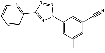 3-fluoro-5-[5-(pyridin-2-yl)-2H-tetrazol-2-yl]benzonitrile,507269-27-4,结构式