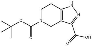 1,4,6,7-Tetrahydro-pyrazolo[4,3-c]pyridine-3,5-dicarboxylic acid 5-tert-butyl ester 化学構造式