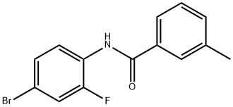 N-(4-ブロモ-2-フルオロフェニル)-3-メチルベンズアミド 化学構造式